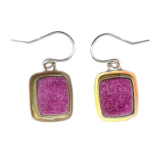 Pink deals druzy earrings